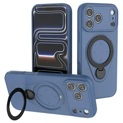 iPhone 17 Pro Max Mobilskal MagSafe Rotating Kickstand TPU PC - Blå (Blå)