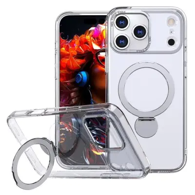 iPhone 17 Pro Max Mobilskal MagSafe Rotating Kickstand (Transparent)