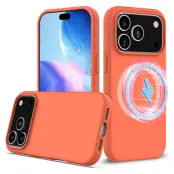 Mobilskal till iPhone 17 Pro Max MagSafe Silikon Anti-Drop - Orange