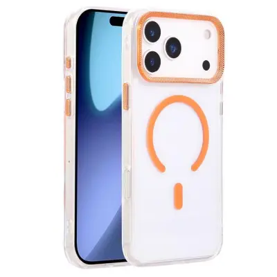 iPhone 17 Pro Max Mobilskal MagSafe Texture Frame - Orange