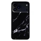 iPhone 17 Pro Max Mobilskal Marble Pattern Painted TPU - Svart