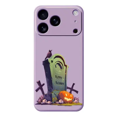 iPhone 17 Pro Max Mobilskal med Halloween Tombstone Pattern - Lila