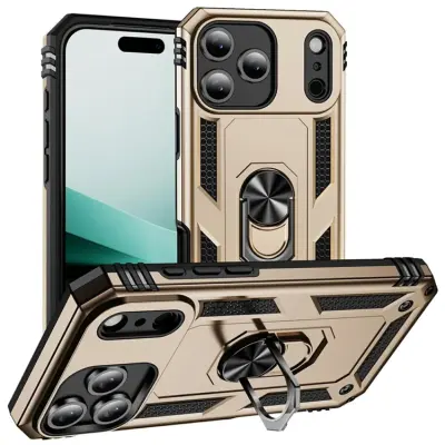 iPhone 17 Pro Max Mobilskal med Kickstand - Guld