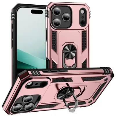 iPhone 17 Pro Max Mobilskal med Kickstand - Roséguld