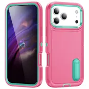 Mobilskal till iPhone 17 Pro Max Med Kickstand Silikon - Rosa/Ljusgrön