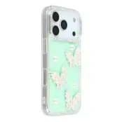 iPhone 17 Pro Max Mobilskal Rhinestone Edge Pearl Butterfly