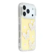 iPhone 17 Pro Max Mobilskal Rhinestone Edge Pearl Butterfly