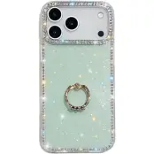 Mobilskal till iPhone 17 Pro Max Rhinestone Edge Ring Kickstand