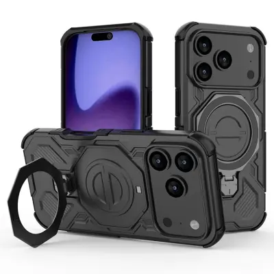 iPhone 17 Pro Max Mobilskal Rotating Kickstand - Svart