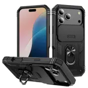 Mobilskal till iPhone 17 Pro Max Slide Camshield Kickstand - Svart