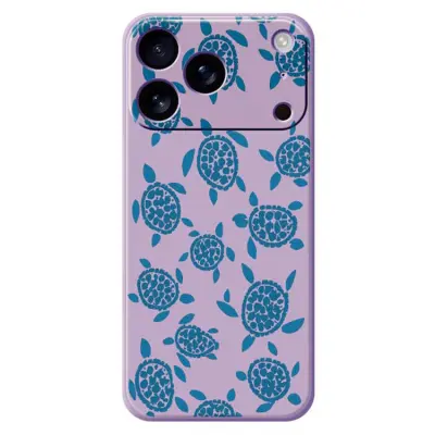 iPhone 17 Pro Max Mobilskal Turtle Pattern Straight Edge - Lila
