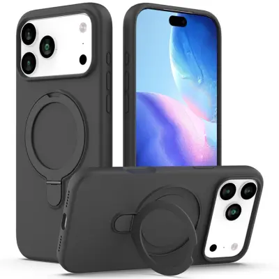 iPhone 17 Pro Max Mobiskal MagSafe Kickstand PC+Silikon - Grå