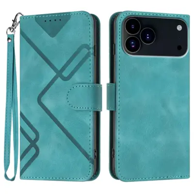 iPhone 17 Pro Max Plånboksfodral Line - Light Blå