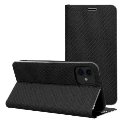 iPhone 17 Pro Max Plånboksfodral Luna Carbon - Svart