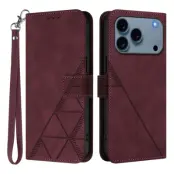 iPhone 17 Pro Max Plånboksfodral Med REM - Vinröd