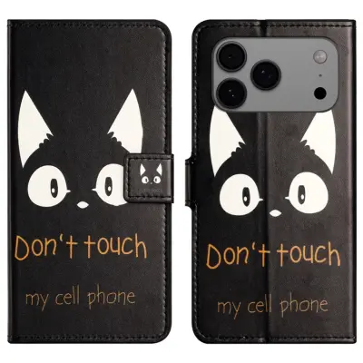 iPhone 17 Pro Max Konstläder Plånboksfodral Pattern Print - Kattöron