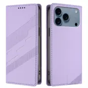 iPhone 17 Pro Max Plånboksfodral Punk Style Imprinted - Ljuslila
