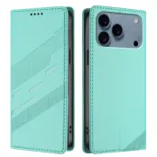 iPhone 17 Pro Max Plånboksfodral Punk Style Imprinted - Mintgrön