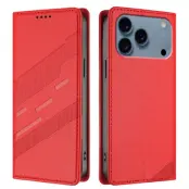 iPhone 17 Pro Max Plånboksfodral Punk Style Imprinted - Röd