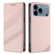 iPhone 17 Pro Max Plånboksfodral Punk Style Imprinted - Rosa