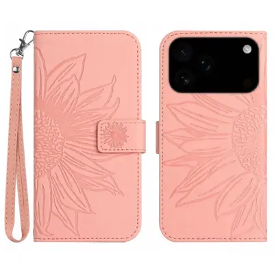 iPhone 17 Pro Max Plånboksfodral Sunflower Imprint - Ljusrosa