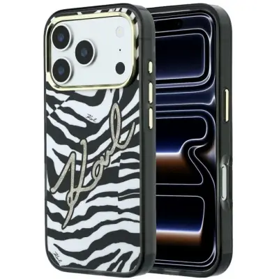 Karl Lagerfeld IML Zebra Glitter MagSafe Case (iPhone 17 Pro Max/18 Pro Max)