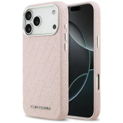 Karl Lagerfeld iPhone 17 Pro Max Mobilskal MagSafe FW Stamped Karl (Rosa)