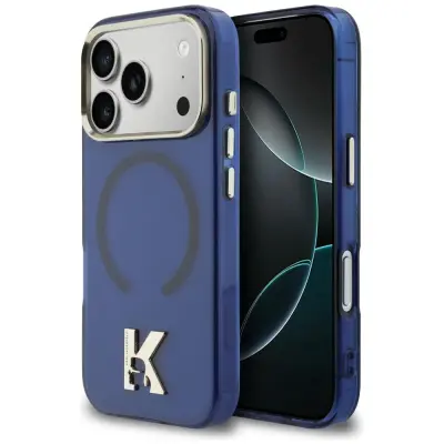Karl Lagerfeld iPhone 17 Pro Max Mobilskal Magsafe IML K Head Logo - Blå