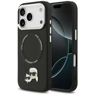 Karl Lagerfeld iPhone 17 Pro Max Mobilskal MagSafe Karl Och Choupette Pins