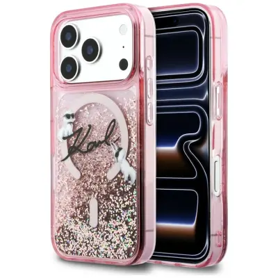 Karl Lagerfeld iPhone 17 Pro Max Mobilskal Magsafe Liquid Glitter