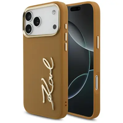 Karl Lagerfeld iPhone 17 Pro Max Mobilskal Script Logo - Brun