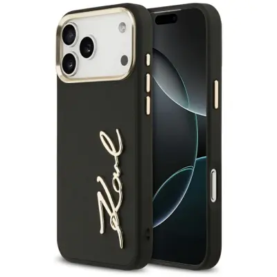 Karl Lagerfeld iPhone 17 Pro Max Mobilskal Script Logo - Svart