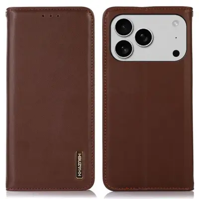 KHAZNEH iPhone 17 Pro Max Plånboksfodral Äkta Läder RFID