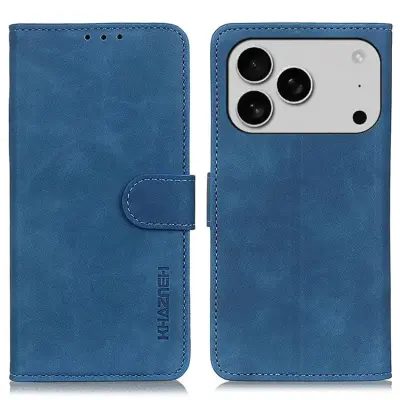 Khazneh iPhone 17 Pro Max Plånboksfodral Retro Texture - Blå