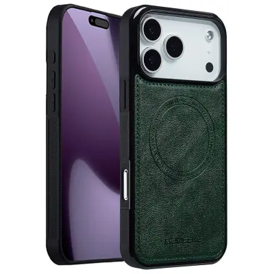 LC.IMEEKE iPhone 17 Pro Max Fodral KonstLäder - Grön