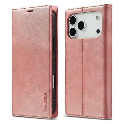 LC.IMEEKE iPhone 17 Pro Max Plånboksfodral Konstläder- Roséguld