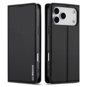 LC.IMEEKE L1 Series iPhone 17 Pro Max Plånboksfodral Konstläder - Svart