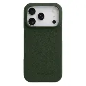 MELKCO Mobilskal till iPhone 17 Pro Max Äkta Läder PC Grön
