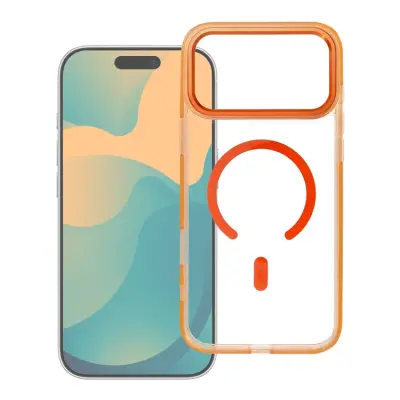 Mobilskal För iPhone 17 Pro Max MagSafe Frame Clear Hybrid - Orange