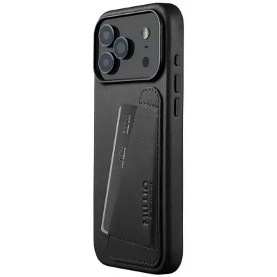 Mujjo Full Leather Wallet Case (iPhone 17 Pro Max) - Svart