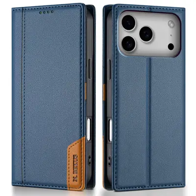 N.BEKUS iPhone 17 Pro Max Plånboksfodral RFID Blocking P3 - Blå