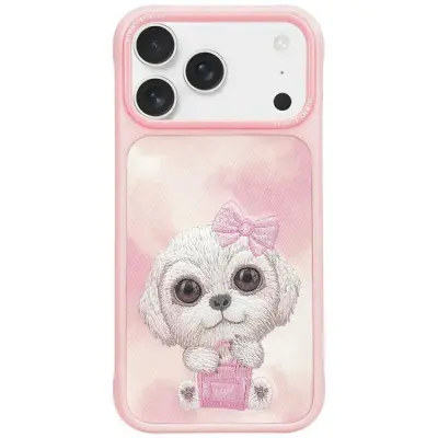 Nimmy iPhone 17 Pro Max Mobilskal Big Eyed Pet 2.0 Dog - Rosa