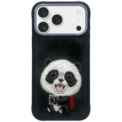 Nimmy iPhone 17 Pro Max Mobilskal Big Eyed Pet 2.0 Panda - Svart