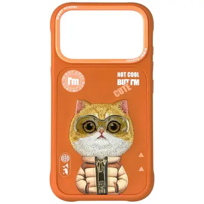 Nimmy iPhone 17 Pro Max Mobilskal Cool&Cute 2.0 Cat (Orange)
