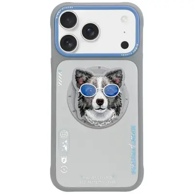 Nimmy iPhone 17 Pro Max Mobilskal MagSafe Glasses Cool Dog - Grå