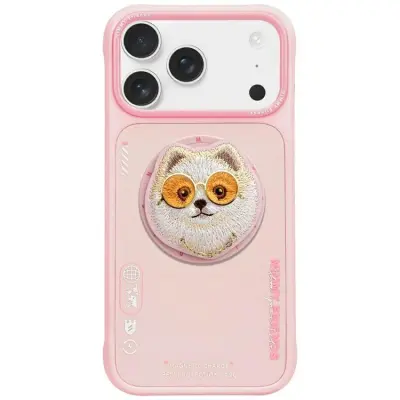 Nimmy iPhone 17 Pro Max Mobilskal MagSafe Glasses Cool Dog - Rosa