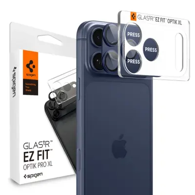 Spigen iPhone 17 Pro Max Härdat Glas Kameraskydd EZ Fit - Blå
