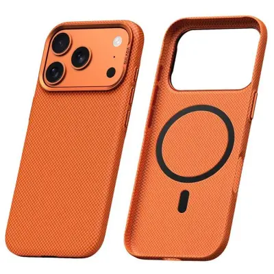 SULADA iPhone 17 Pro Max Mobilskal MagSafe Grid Texture - Orange (Orange)