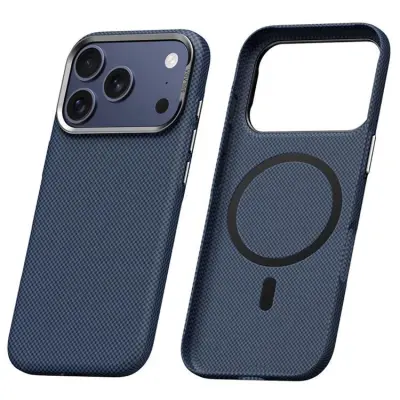 SULADA iPhone 17 Pro Max Mobilskal MagSafe Grid Texture - Blå (Titanblå)