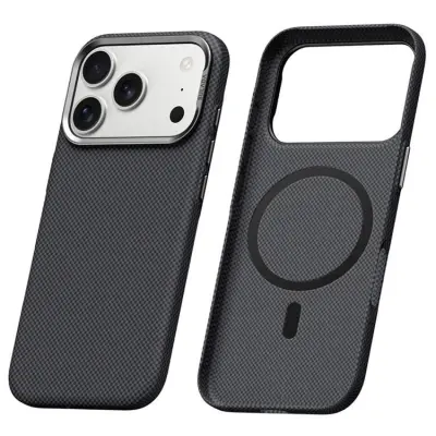 SULADA iPhone 17 Pro Max Mobilskal MagSafe Grid Texture (Titansvart)